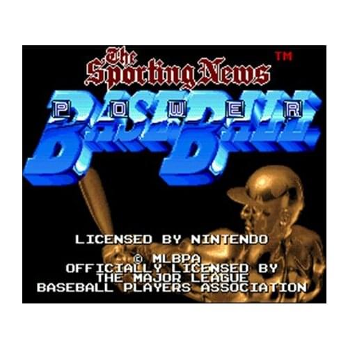 Sporting News Power Baseball, The 16 bit Big Gray Game Card For NTSC Game Player Drop Shipping