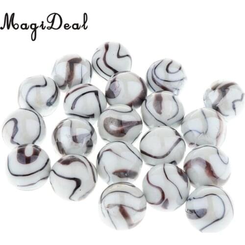 20pcs 25mm Tiger Stripes Glass Marbles, Kids Marble Run Game, Marble Solitaire Toy Accs Vase Filler & Fish Tank Home Decor