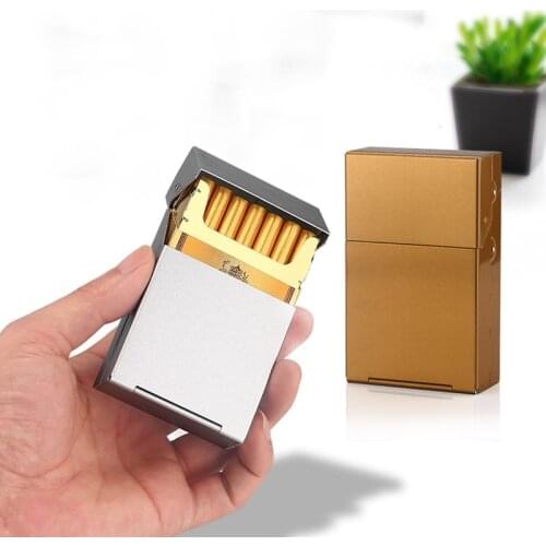 Holds 20 Cigarettes High Strength Wear Resistance Torsional Spring Aluminum Alloy Smoke Box Delicate Cigarette Accessories