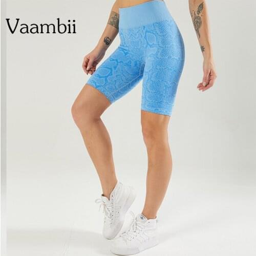 Snake Gym Short High Waist Sweat Shorts Leggings Athletic Shorts Seamless Spandex Shorts Animal Print Workout Clothes For Women