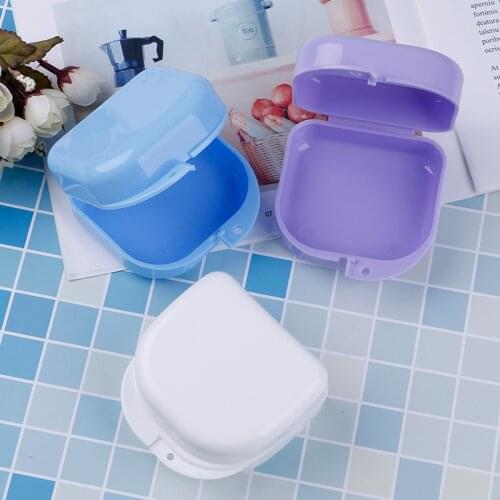 1Pcs Denture Box Colorful Dental Retainer Braces Mouthguard Night Grinding Guard Denture Storage Case Container Box