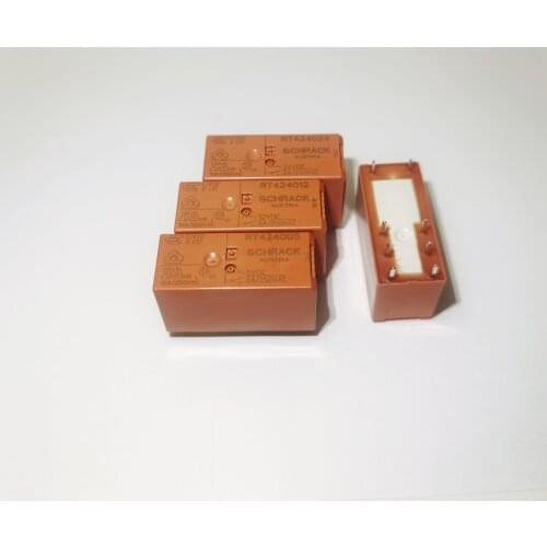 10PCS/lot Power Relays RT424005 RT424012 RT424024 5V 12V 24V 8A 8PIN Two sets of conversions