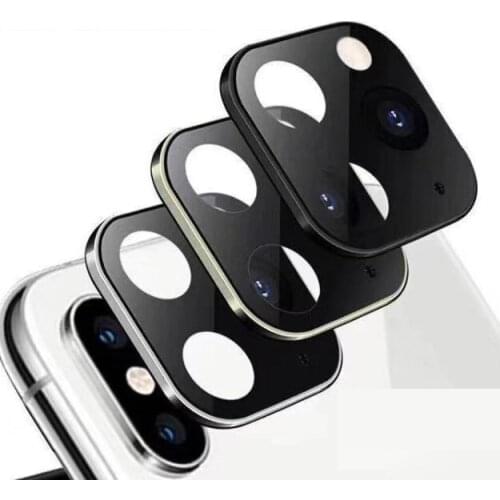 10pcs Back Camera Lens Seconds Change For iPhone X XS Max Change to 11 Pro Max Full Cover Ring Tempered Glass Screen Protector