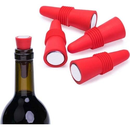100pcs Wine Bottle Stoppers Silicone Reusable Sparkling Wine cork Beverage Bottle Stopper with Grip Top Keep Fresh bar tools