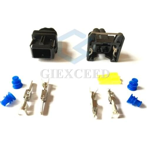 2 Sets 2 Pin Female And Male Automotive Car Engine Fuel Injector Connector Oil Sensor Plug Automotive Socket