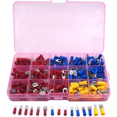 280/300/330PCS Assorted Insulated Electrical Wire Crimp Cable Connector Spade Butt Ring Fork Set Ring Lugs Rolled Terminals Kit