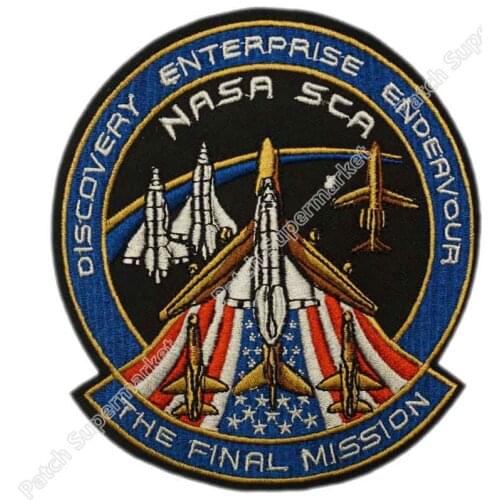 5" BIG The Final Mission SCA Embroidered Iron On Sew On Patch Space Shuttle Discover Enterprise Endeavour