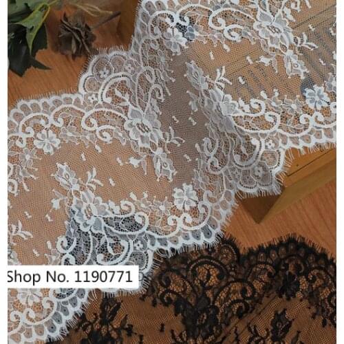 6M/lot Fine eyelash lace accessories DIY dress Wedding headdress accessories wide 23CM