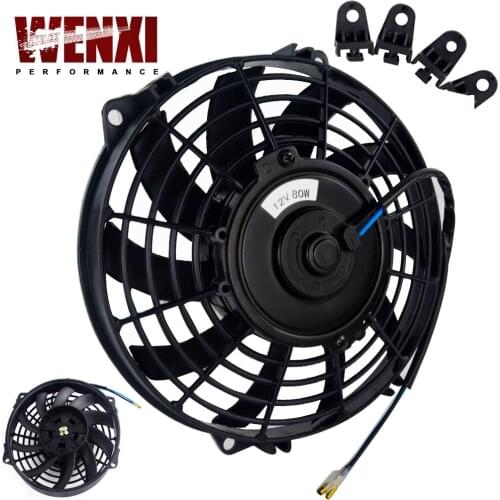 9 Inch Universal 12V 80W Slim Reversible Electric Radiator AUTO FAN Push Pull With mounting kit Type S 9" WX-FAN9