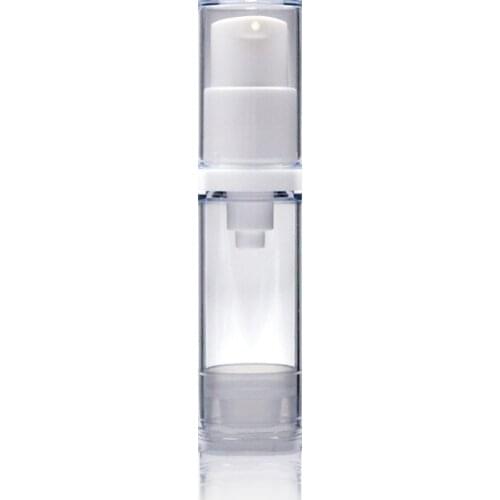 Free shipping 500pcs/lot 5ml Empty Small Airless Pump Lotion bottles with White Pump Clear Cap 5cc Emulsion Refillable bottle
