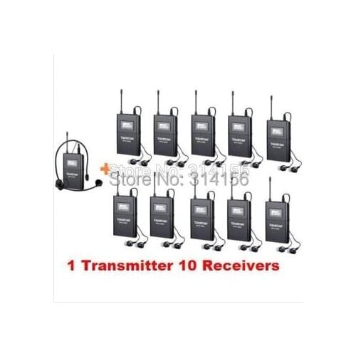 Takstar WTG-500 UHF Wireless audio system for Tourist guide/Simultaneous interpretation/Teaching 1 Transmitter+10 Receivers