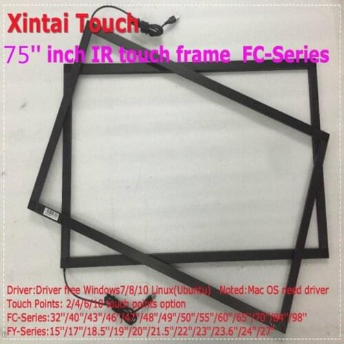 Fast shipping 75 inch Real 10 touch points Infrared touch frame,Infrared touch panel without glass