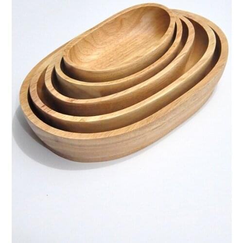 Wood Ship For Dessert Plate Bowl Boat Bowls Snack Serving Tray Fruit Vegetable Salad Biscuits Dessert Pastry Tray
