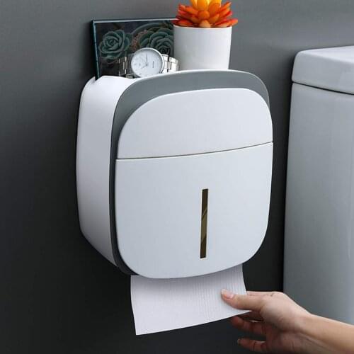 Toilet Paper Holder Waterproof Wall Mounted for Toilet Paper Tray Roll Paper Tube Storage Box Tray Tissue Box Shelf Bathroom