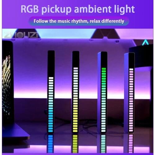 For Car Desktop Home Audio Styling Led Atmosphere Light RGB Music Rhythm Light Sound Control Light Voice-Activated Ambient Light
