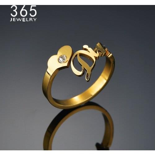 Personalized Ring Customed Adjust Size Ring Stainless Steel Name Rings Women Adjustable Birth Stone Gifts Anillos Free Shipping