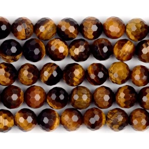Round 4/6/8/10mm Faceted Tiger Eye Loose Beads for DIY Craft Bracelet Necklace Jewelry Making