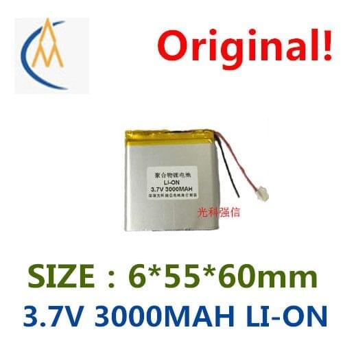 New sufficient capacity polymer li-ion battery 3.7 V 605560 3000 mah mobile power navigator tablet devices