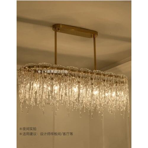 Glacier ice cream post-modern restaurant long chandelier art model room living room bedroom study studio chandelier LED