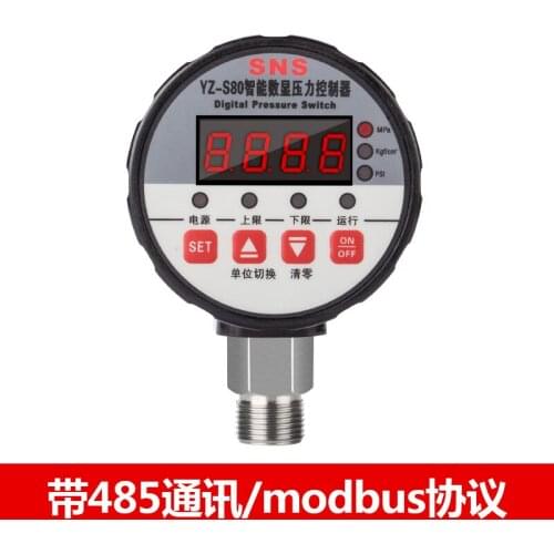 Electric contact pressure gauge with RS485 communication remote control digital display pressure switch controller