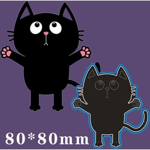 80*80mm cute cat Metal Cutting Dies for card DIY Scrapbooking stencil Paper Craft Album template Dies