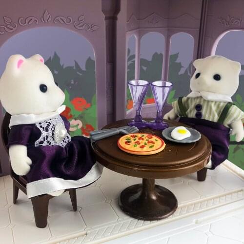 Mini Flocking Animal Dollhouse Montessor 1:12 Forest Family Dolls Accessories Doll Scene Game Pretend Play Clothes Girl Toy Gift