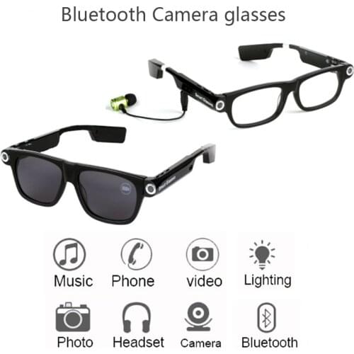 V3 Multifunction Bluetooth glasses Support to listen to music and call LED light720p video glasses Built-in 8G or 32G storage