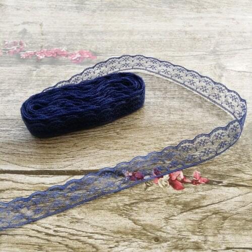 Wholesale beautiful 10 yards 22mm Navy lace ribbon embroidery lace DIY jewelry decoration / clothing accessories