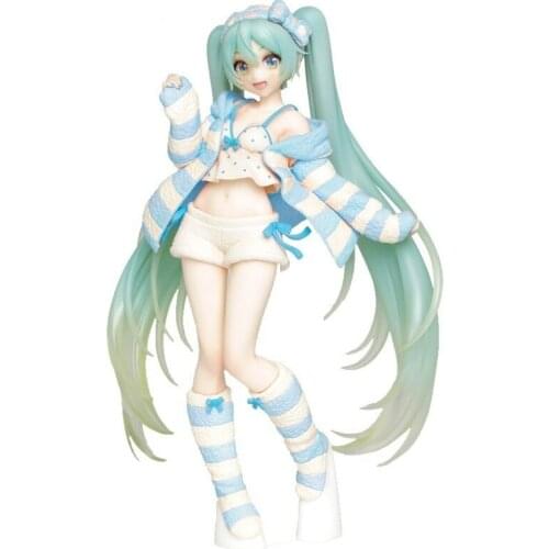 18cm Bandai Hatsune Miku Pajamas Different Color Version Action Figure PVC Miku Model Doll Decoration Birthdays Christmases