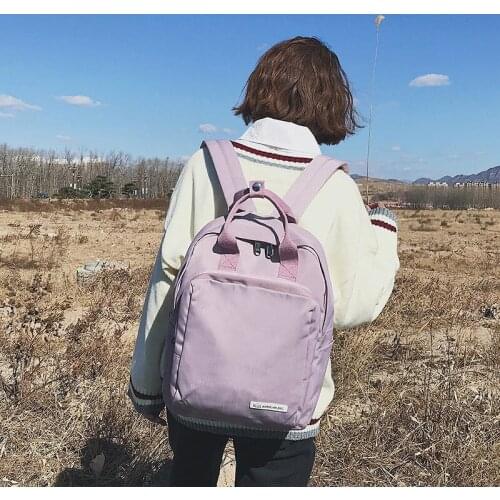 Simple Canvas Backpack For Teen Girls Laptop Backpack Big Capacity Women Casual School Bag Multifunction Student Travel Backpack