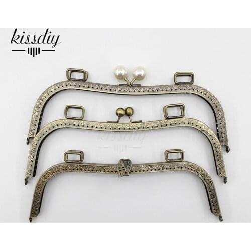 KISSDIY 2pcs 26/27cm Big size Metal Purse Frame Antique Bronze kiss clasp purse frames DIY Bag Accessories