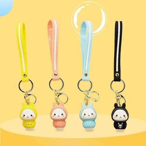 Cute Rabbit Doll Keychain Pendant Creative Car Chain Ring Simple Couple Kawaii Bag Ornaments Girl Gift Small Pendant Key Ring