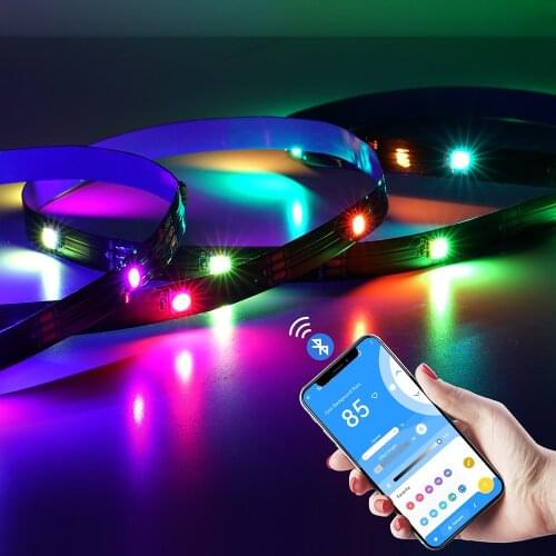 WS2812B DreamColor LED Light Strip TV Backlight USB Music Bluetooth App IR38 Keys Addressable LED Lights Flexible IOS Android 5V