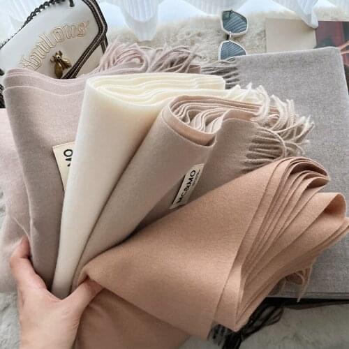 2021 Winter Women Scarf Female Luxury Brand Scarves Lady Tassel Bandana Women Solid Shawl Wraps Foulard Tippet Pashmina
