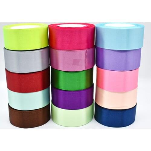 10-12-15-20-25-40-50mm White Pink Beige Blue Red Satin Ribbons Christmas New Year Birthday Party Gift Wrapping DIY Crafts Ribbon