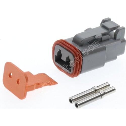 100 Kits DT06-2S 2 Pin Female Deutsch DT Series Wire Waterproof Connector Kit Complete With Wedgelocks& Solid Terminals