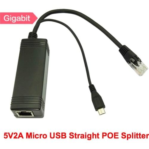 1000M Gigabit 5V 2A 3A Ethernet Active POE Splitter Mini Micro USB Plug Power over Ethernet Splitters 1000Mbps