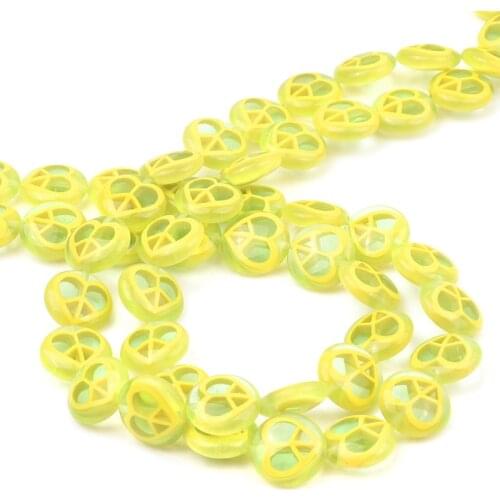 12mm Charm Pattern Flat Round Beads Lampwork Glass Beads Spacer Loose Beads For Jewelry Making DIY Bracelet Necklace