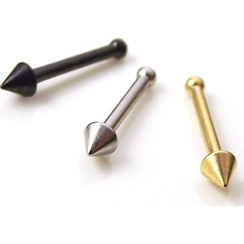 2Piece free shipping nostril Gold Spike nose stud Rings Love nose ring Tragus Helix Earrings Studs body piercing jewelry
