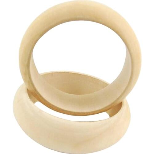 2 Pieces Wood Crafts Natural Unfinished Wooden Bracelet Bangle/Wood Wristlet