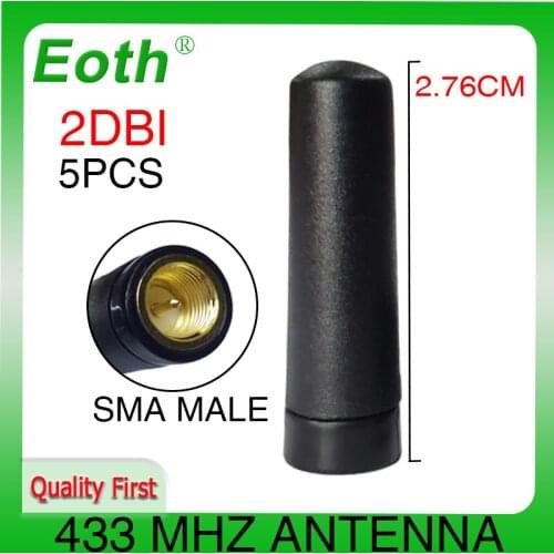5pcs 433 MHz Antenna 2.5dBi SMA Male Connector Mini Size 433MHz antena directional 433m antenne for wireless Lorawan watermeter