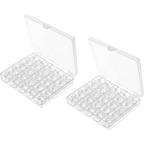 50 Pcs Sewing Machine Bobbins with Case for Brother Singer Janome Kenmore