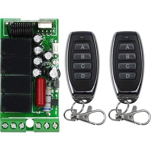 AC110V 220V 230V 4CH 4 CH 4 Channel 10A Relay RF Wireless Remote Control Switch System 315 MHz 433 MHz Transmitter And Receiver