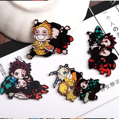 1PCS Kimetsu no Yaiba cartoon hero Badges for Clothing Acrylic Badges Kawaii Icons on The Backpack Pin Brooch Badge y10