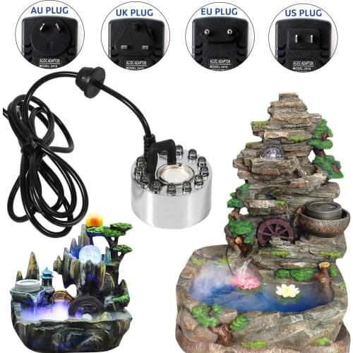Aquarium Mist Maker LED Aquarium Sprayer Fogger Atomizer Water Fountain Pond Atomizer Aquarium Fish Tank Decoration Supplies D30