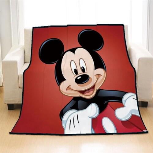 Disney Cartoon Mickey Mouse Blanket Kids bath towel Soft Flannel Summer Covering Blanket Throw for Children Kids on Bed Gift