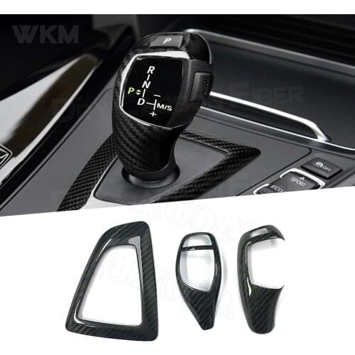 For 1 2 3 4 Series Carbon Fiber Gear Shift Handle Sleeve Cover Trim for BMW F20 F30 F32 F33 F3612-18 Car Accessaries RHD