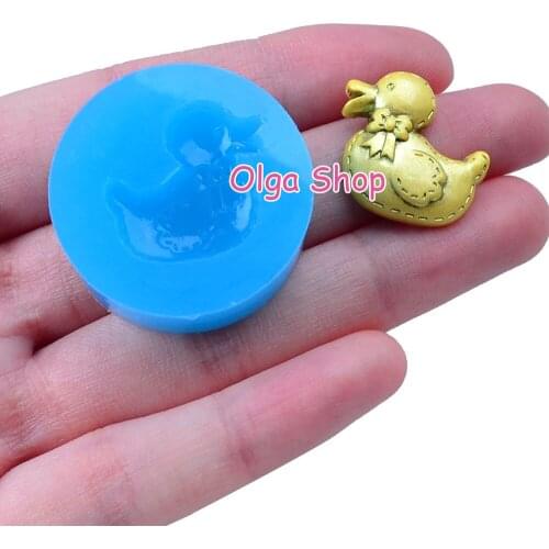 DYL058 17.2mm x 18.8mm Duck Silicone Mold Fondant Cake Decoration Candy Resin Clay Earrings Necklace Craft Soap Candle