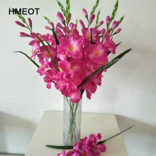 HMEOT 70cm Simulation gladiolus orchid artificial flower plants wedding Festival celebration home potted fake flower decoration