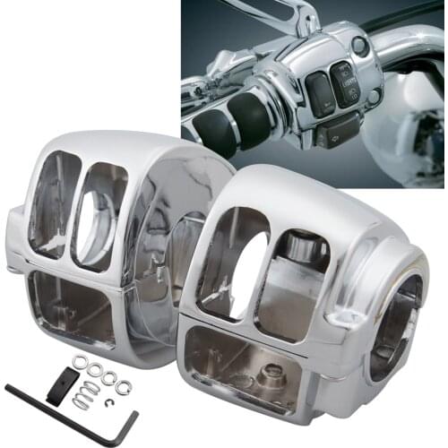 Chrome Motorcycle Handlebar Control Switch Cover Housing Switch Cap For Harley Dyna Sportster Softail Touring Models